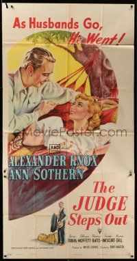 8g750 JUDGE STEPS OUT style A 3sh '48 art of pretty Ann Sothern & Alexander Knox laying in hammock!