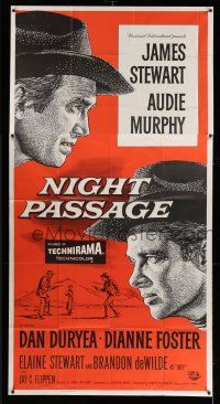 8g804 NIGHT PASSAGE 3sh '57 no one could stop the showdown between Jimmy Stewart & Audie Murphy!