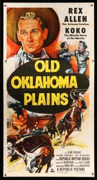 8g808 OLD OKLAHOMA PLAINS 3sh '52 cowboy Rex Allen and Koko the miracle horse of the movies!