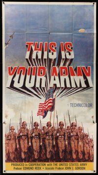 8g923 THIS IS YOUR ARMY 3sh '54 patriotic military image of soldiers marching in formation!