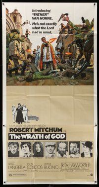8g991 WRATH OF GOD 3sh '72 priest Robert Mitchum isn't exactly what the Lord had in mind!