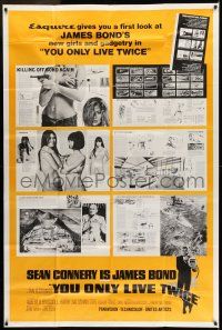 8g296 YOU ONLY LIVE TWICE 40x60 '67 Sean Connery, cool guns, girls & gadgets Esquire tie-in!