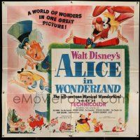8g343 ALICE IN WONDERLAND 6sh '51 Disney Lewis Carroll cartoon classic, wonderful art, ultra rare!