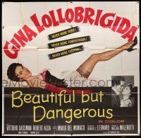 8g360 BEAUTIFUL BUT DANGEROUS 6sh '57 wonderful full-length art of sexy Gina Lollobrigida!