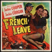 8g412 FRENCH LEAVE 6sh '48 kid stars Jackie Cooper & Jackie Coogan all grown up, rare!