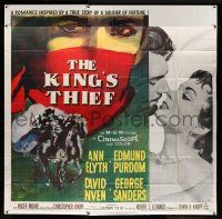 8g449 KING'S THIEF 6sh '55 Ann Blyth about to kiss Edmund Purdom & art of masked Purdom on horse!