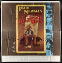 8g457 LIFE & TIMES OF JUDGE ROY BEAN 6sh '72 John Huston, art of Paul Newman by Richard Amsel!