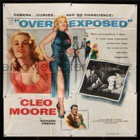 8g489 OVER-EXPOSED style B 6sh '56 sexy Cleo Moore has curves, camera, and no conscience, rare!