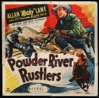 8g495 POWDER RIVER RUSTLERS 6sh '49 cowboy Rocky Lane stops a fake railroad agent, cool art, rare!