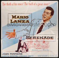 8g518 SERENADE 6sh '56 art of Mario Lanza, from the story by James M. Cain, Anthony Mann