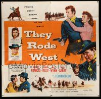 8g548 THEY RODE WEST 6sh '54 Donna Reed, Francis & stars facing death every foot of the way, rare!