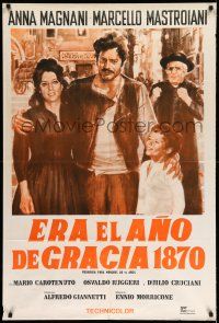 8g135 1870 Argentinean '72 art of Marcello Mastroianni with pretty Anna Magnani & young boy!