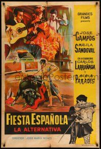8g179 LA ALTERNATIVA Argentinean '63 great artwork of matador fighting bull + dancing couple!