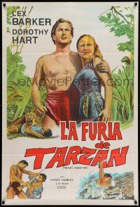 8g222 TARZAN'S SAVAGE FURY Argentinean '52 art of Lex Barker & Dorothy Hart, Edgar Rice Burroughs