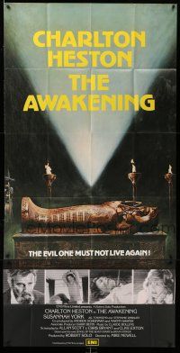 8g244 AWAKENING English 3sh '80 Charlton Heston, completely different image of sarcophagus!