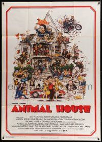 8g036 ANIMAL HOUSE Italian 1p '79 John Belushi, Landis classic, art by Rick Meyerowitz!