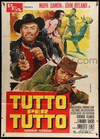 8g056 GO FOR BROKE Italian 1p '68 Umberto Lenzi's Tutto per tutto, Olivetti spaghetti western art!