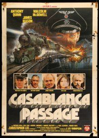 8g084 PASSAGE Italian 1p '79 different art of Malcolm McDowell & train on bombed bridge!