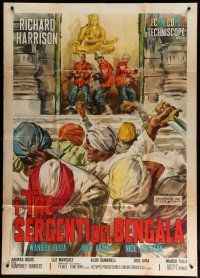 8g119 THREE SERGEANTS OF BENGAL Italian 1p '65 Umberto Lenzi, cool art by Averardo Ciriello!