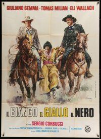 8g130 WHITE, THE YELLOW & THE BLACK Italian 1p '75 Sergio Corbucci, Casaro spaghetti western art!