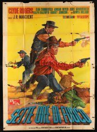 8g025 SEVEN HOURS OF GUNFIRE Italian 2p '66 cool spaghetti western art by Rodolfo Gasparri!