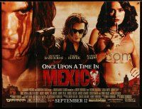 8g331 ONCE UPON A TIME IN MEXICO subway poster '03 Antonio Banderas, Johnny Depp, sexy Salma Hayek!