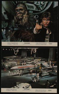 8h105 STAR WARS 2 8x10 mini LCs '77 Han Solo, Chewbacca, in the bay with X-wing fighters!