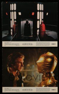 8h089 RETURN OF THE JEDI 4 color 8x10 stills '83 Han, Chewbacca, Darth Vader, C-3PO, R2-D2, Lando!