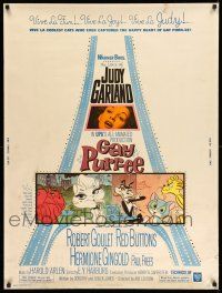 8j172 GAY PURR-EE 30x40 '62 Judy Garland, Robert Goulet, Red Buttons, cartoon cats!