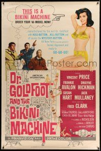 8j264 DR. GOLDFOOT & THE BIKINI MACHINE 40x60 '65 Vincent Price, babes with kiss & kill buttons!
