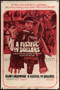 8j274 FISTFUL OF DOLLARS 40x60 '67 introducing the man with no name, Clint Eastwood, Blossom art!