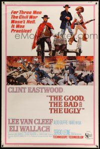 8j285 GOOD, THE BAD & THE UGLY 40x60 '68 art of Clint Eastwood & Lee Van Cleef, Sergio Leone!
