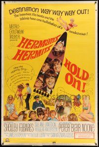 8j292 HOLD ON 40x60 '66 rock 'n' roll, Herman's Hermits, destination way way way out!