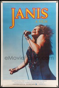 8j299 JANIS 40x60 '75 great image of Joplin singing into microphone by Jim Marshall, rock & roll!