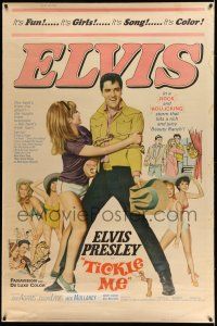8j360 TICKLE ME 40x60 '65 huge full-length image of Elvis Presley & sexy Jocelyn Lane!