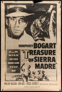 8j364 TREASURE OF THE SIERRA MADRE 40x60 R56 Humphrey Bogart, Tim Holt & Walter Huston, classic