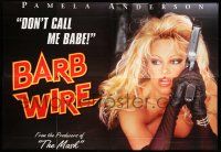 8j070 BARB-WIRE English 8sh '96 sexiest comic book hero Pamela Anderson in title role w/gun!