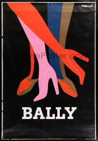 8j003 BALLY DS 47x69 French advertising poster '80s sexy Bernard Villemot art deco art of feet!