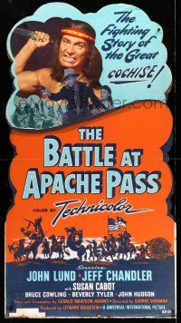 8j382 BATTLE AT APACHE PASS standee '52 John Lund, Jeff Chandler, the fighting story of Cochise!