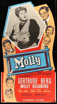 8j405 GOLDBERGS standee '50 Gertrude Berg's hit show about Jewish family in 1940s Brooklyn, Molly!
