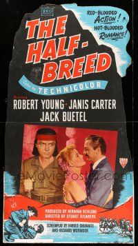 8j412 HALF-BREED standee '52 Robert Young, Janis Carter, Jack Buetel, Native Americans!