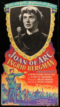 8j416 JOAN OF ARC standee '48 cool different art & photo of Ingrid Bergman as Saint Joan!