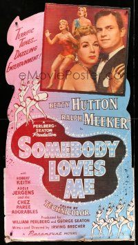 8j441 SOMEBODY LOVES ME standee '52 sexy dancer Betty Hutton & Chez Paree Adorables, Ralph Meeker