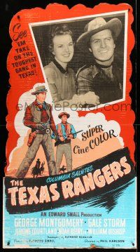 8j449 TEXAS RANGERS standee '51 George Montgomery & Gale Storm take on the toughest gang in Texas!