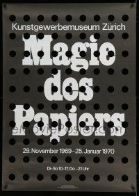 8j027 MAGIE DES PAPIERS Swiss art exhibition '69 design with many holes scattered throughout!