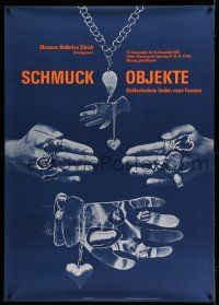 8j030 SCHMUCK OBJEKTE 36x50 Swiss Art Exhibition '71 cool different images of hands and jewelry!