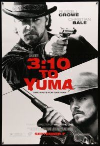 8k021 3:10 TO YUMA white style teaser 1sh '07 cowboys Russell Crowe & Christian Bale!