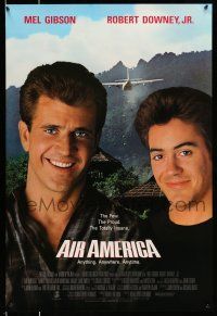 8k036 AIR AMERICA int'l 1sh '90 Mel Gibson & Robert Downey Jr. are flying for the CIA!