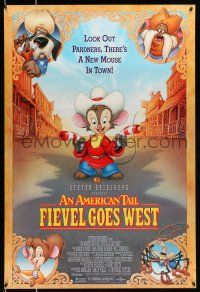 8k060 AMERICAN TAIL: FIEVEL GOES WEST 1sh '91 animated cartoon western, there's a new mouse in town!