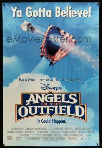 8k065 ANGELS IN THE OUTFIELD DS 1sh '94 Disney, great image of baseball going through glove!